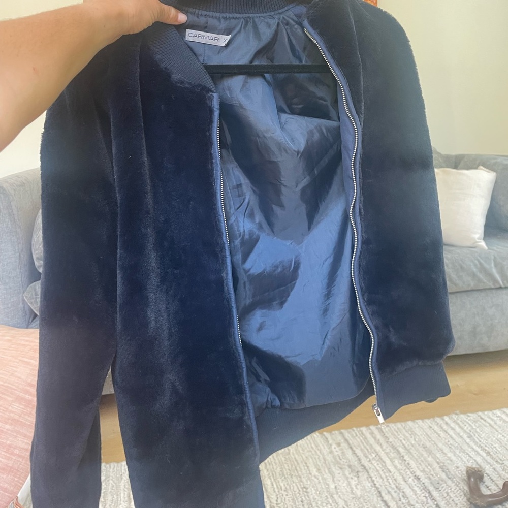 Fuzzy navy jacket
